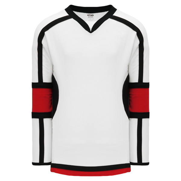 red black white hockey jersey