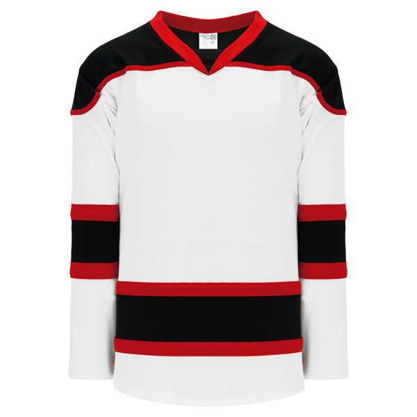 red black white hockey jersey