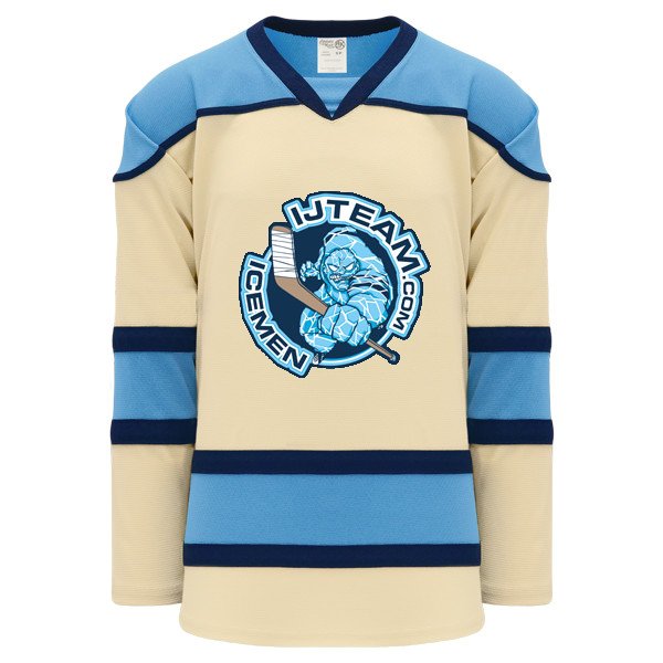 Custom Blue Gold-Cream Hockey Jersey Men's Size:XL