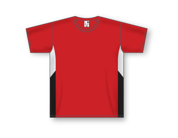 red black and white baseball jersey